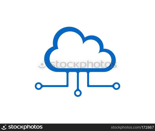 cloud technology vector logo template design vector