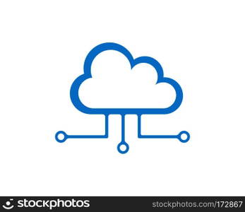cloud technology vector logo template design vector