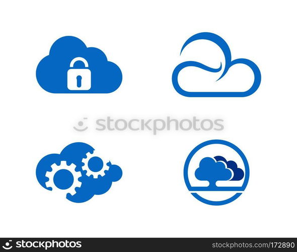 cloud technology vector logo template design vector 