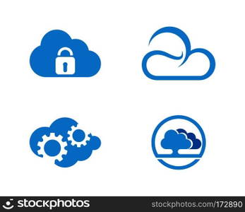 cloud technology vector logo template design vector 