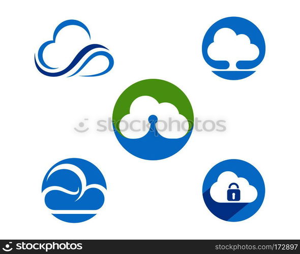 cloud technology vector logo template design vector 