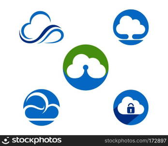 cloud technology vector logo template design vector 