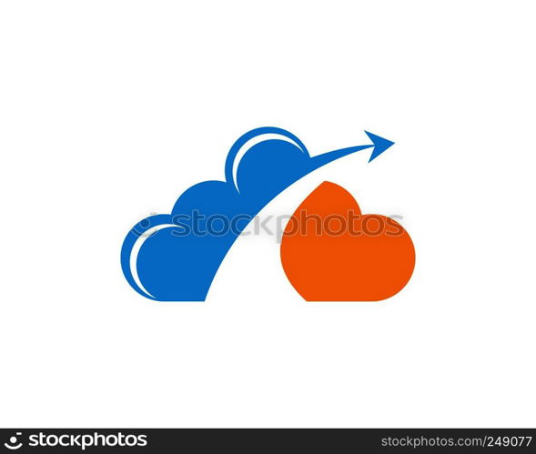 Cloud technology vector logo template design vector