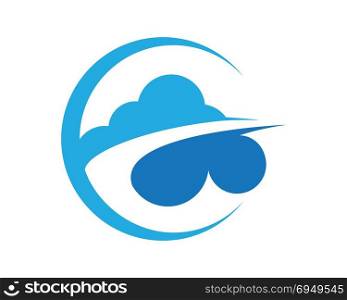 cloud technology vector logo template design vector