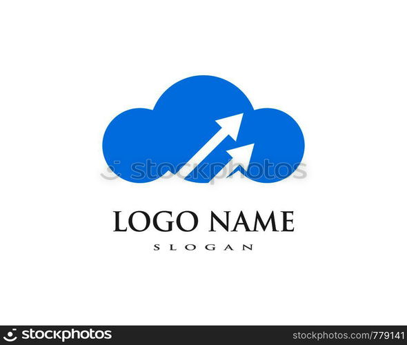 cloud technology vector logo template design vector  