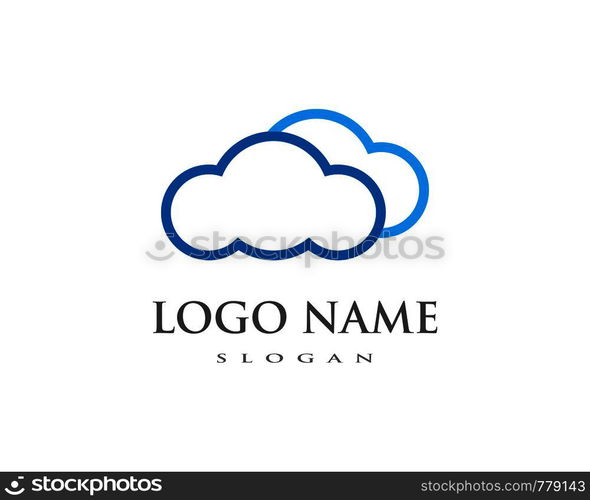 cloud technology vector logo template design vector  