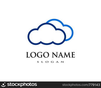 cloud technology vector logo template design vector  