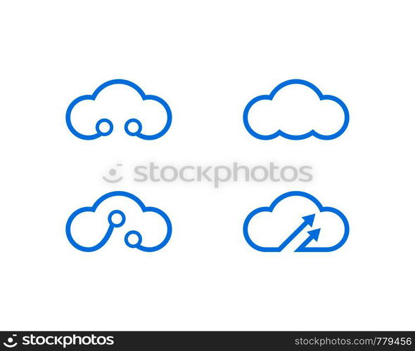 cloud technology vector logo template design vector
