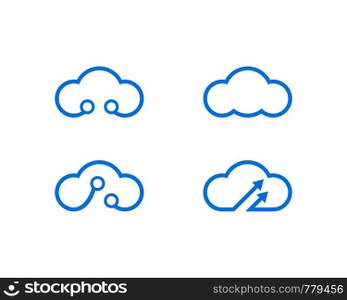cloud technology vector logo template design vector
