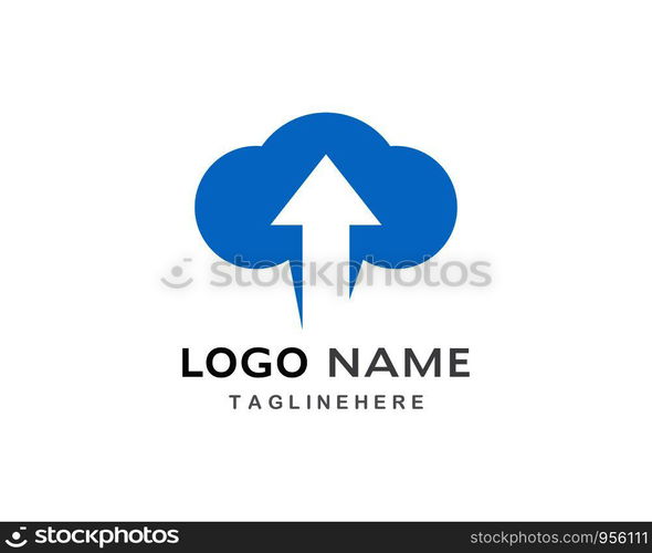 cloud technology vector logo template design vector 
