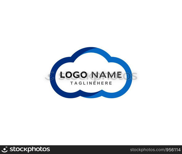 cloud technology vector logo template design vector 