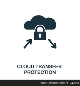 Cloud Transfer Protection icon. Monochrome style design from internet security collection. UI. Pixel perfect simple pictogram cloud transfer protection icon. Web design, apps, software, print usage.. Cloud Transfer Protection icon. Monochrome style design from internet security icon collection. Pixel perfect simple pictogram cloud transfer protection icon. Web design, apps, software, print usage.