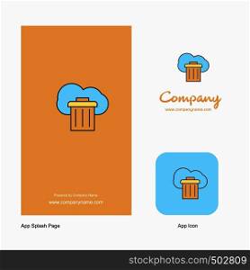 Cloud trash Company Logo App Icon and Splash Page Design. Creative Business App Design Elements