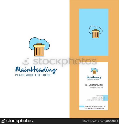 Cloud trash Creative Logo and business card. vertical Design Vector