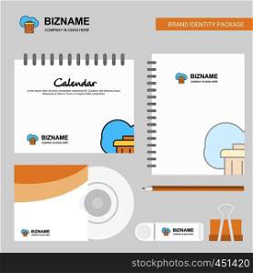 Cloud trash Logo, Calendar Template, CD Cover, Diary and USB Brand Stationary Package Design Vector Template