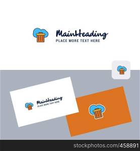 Cloud trash vector logotype with business card template. Elegant corporate identity. - Vector