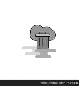 Cloud trash Web Icon. Flat Line Filled Gray Icon Vector