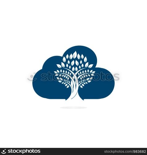 Cloud Tree Logo Design. Abstract logo of a tree in shape of cloud.