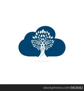Cloud Tree Logo Design. Abstract logo of a tree in shape of cloud.