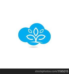 Cloud Tree logo design. Minimal tree cloud logo company and business.