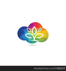 Cloud Tree logo design. Minimal tree cloud logo company and business.