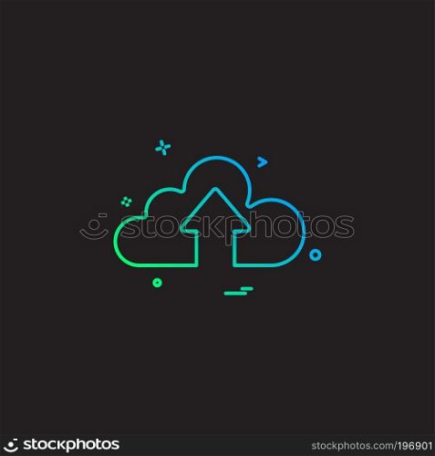 cloud up icon arrow vector