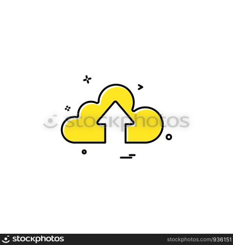cloud up icon arrow vector