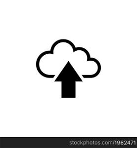 Cloud Upload. Flat Vector Icon. Simple black symbol on white background. Cloud Upload Flat Vector Icon