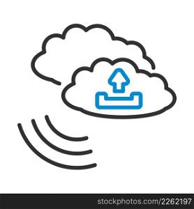 Cloud Upload Icon. Editable Bold Outline With Color Fill Design. Vector Illustration.