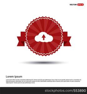 Cloud upload icon - Red Ribbon banner
