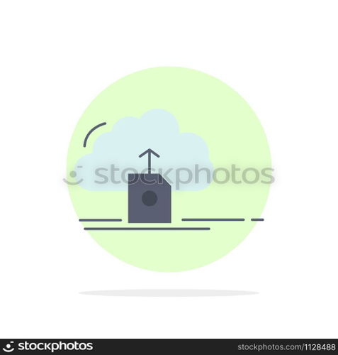 cloud, upload, save, data, computing Flat Color Icon Vector