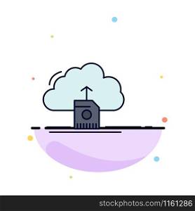 cloud, upload, save, data, computing Flat Color Icon Vector