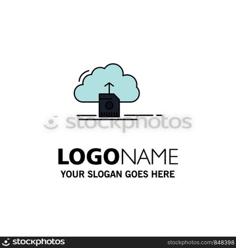 cloud, upload, save, data, computing Flat Color Icon Vector