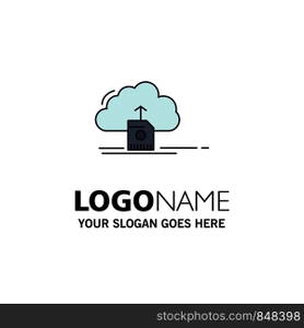 cloud, upload, save, data, computing Flat Color Icon Vector