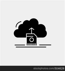 cloud, upload, save, data, computing Glyph Icon. Vector isolated illustration. Vector EPS10 Abstract Template background