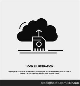 cloud, upload, save, data, computing Icon. glyph vector gray symbol for UI and UX, website or mobile application. Vector EPS10 Abstract Template background