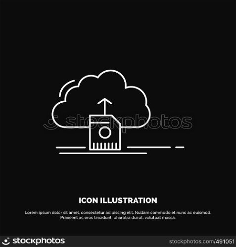 cloud, upload, save, data, computing Icon. Line vector symbol for UI and UX, website or mobile application. Vector EPS10 Abstract Template background