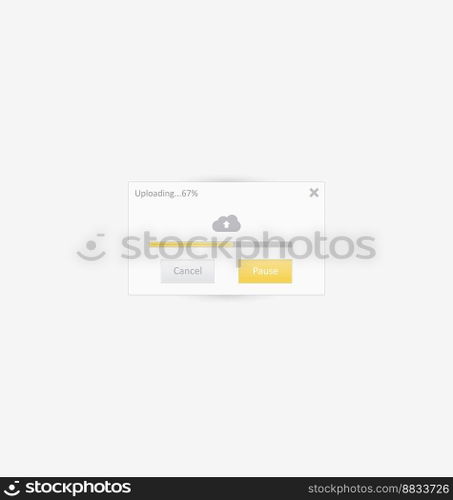 Cloud uploading ui vector image