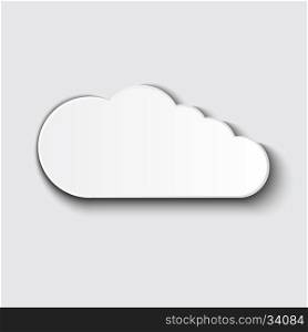 Cloud vector icon set white color on grey background. Sky flat illustration collection for web, art and app design. Different nature cloudscape weather symbols.