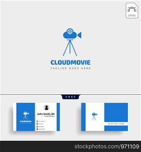 cloud video movie badge simple logo template with black color vector illustration - vector file. cloud video movie badge simple logo template with black color vector illustration