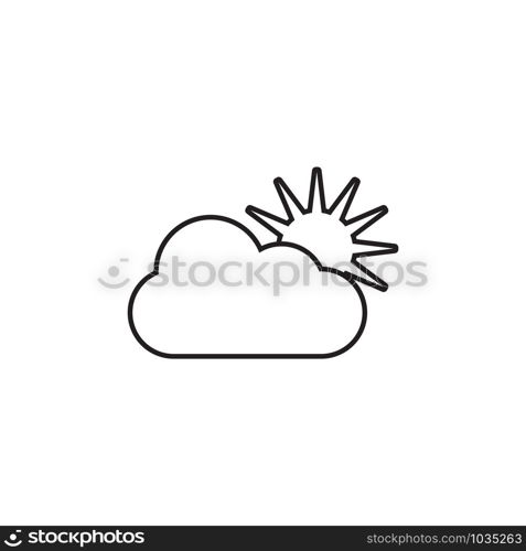 Cloud Weather Icon Black White Outline Fill