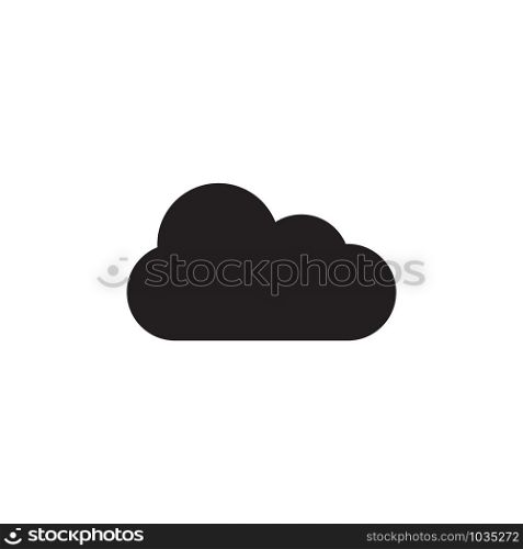 Cloud Weather Icon Black White Outline Fill