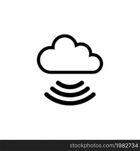 Cloud WIFI. Flat Vector Icon. Simple black symbol on white background. Cloud WIFI Flat Vector Icon