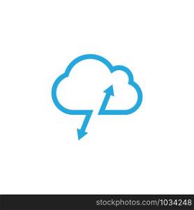 cloud with arrow vector icon design template