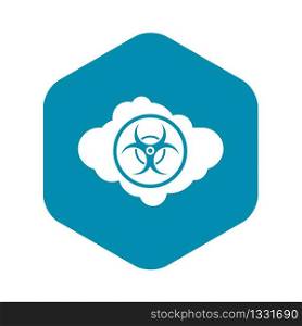 Cloud with biohazard symbol icon in simple style isolated vector illustration. Cloud with biohazard symbol icon, simple style