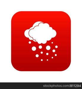 Cloud with hail icon digital red for any design isolated on white vector illustration. Cloud with hail icon digital red