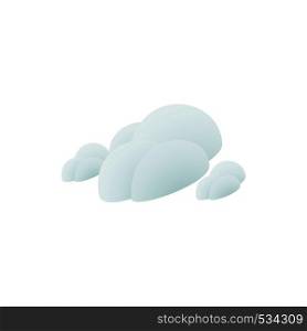 Cloud with rain drops and snowflakes icon in isometric 3d style on a white background. Cloud icon, isometric 3d style