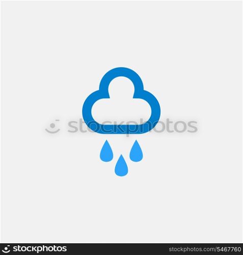 Cloud with rain drops icon