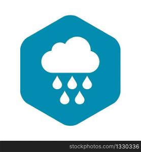 Cloud with rain drops icon in simple style isolated vector illustration. Cloud with rain drops icon, simple style