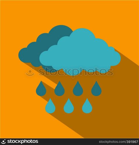 Cloud with rain icon. Flat illustration of cloud with rain vector icon for web. Cloud with rain icon, flat style